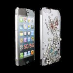 Wholesale iPhone 5C 3D Clear Crystal Butterfly Diamond Case (Double)